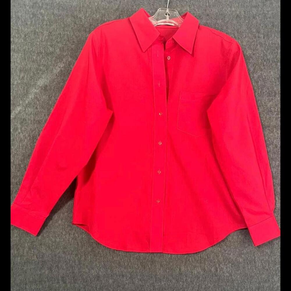 Foxcroft Red Button-Up Shirt - Women's Size 12P